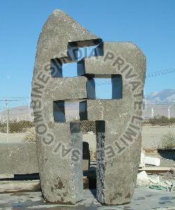 GREEN MARBLE STONE GARDEN ABSTRACT SCULPTURE