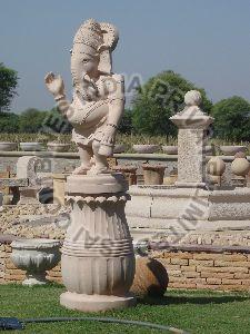 Marble Lord Ganesha Statue On Pillar