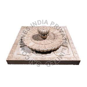 SQUARE FLOWER CARVING MARBLE STONE WATER FOUNTAIN