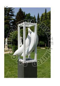 WHITE MARBLE STONE BANANA GARDEN ABSTRACT SCULPTURE