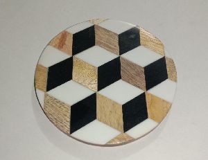 Wooden & Resin Coaster Set