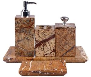 Marble bathroom set red bidasar