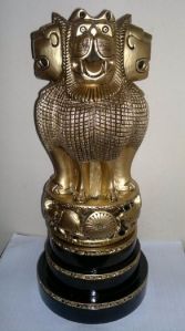 Golden and Black Wooden Ashoka Pillar