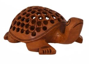 Handmade Wooden Tortoise Statue