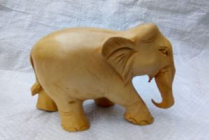 Wooden Plain Elephant Statue