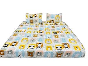 Cartoon Print King Size Bed Sheet