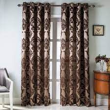 Brown Jacquard Curtains