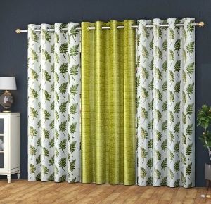 Green Knitting Print Curtains