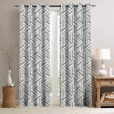 Grey Knitting Print Curtains