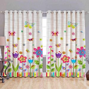 Heavy Knitted Printed Curtains
