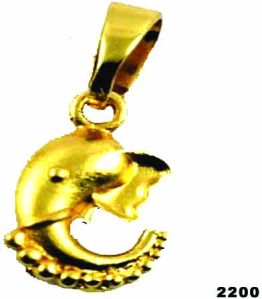 Brass micro gold plated elephant pendant