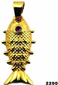 Brass micro gold plated fish pendant