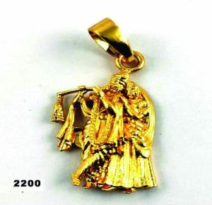 Brass micro gold plated krishna pendant