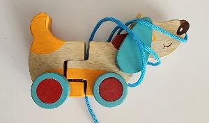 Puppy Pull Cart Wooden Toys