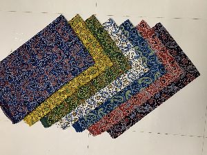 Ajrakh Hand Block Printed Natural Dye Cotton Fabric