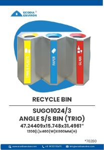 RECYCLE BIN STAINLESS STEEL (TRIO)