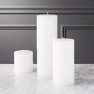 Pure White Non Scented Pillar Candle