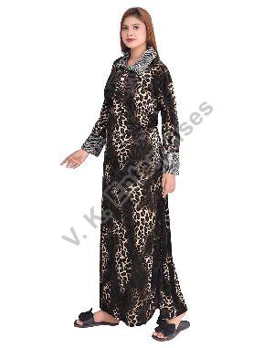 Winter velvet tiger print nighty