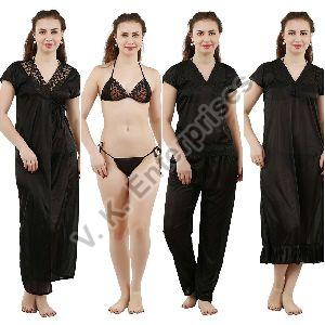 Mgrandbear satin nightwear combo 6 pcs set