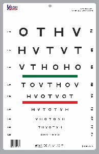 Snellen Visual Acuity Eye Chart for 10 Feet 14 x 9 Indonesia