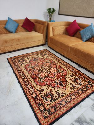 Black Printed Bamboo Floor Carpet