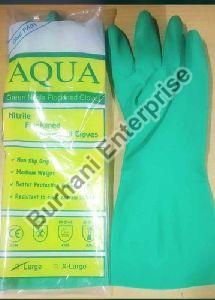 Aqua Nitrile Chemical Resistant Hand Gloves