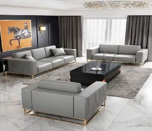 Leather Grey Sofa Set