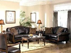Traditional Leather Sofa Set