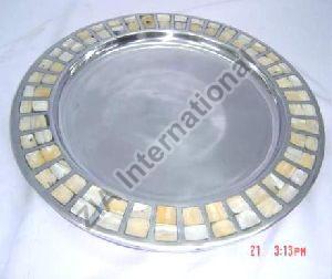 Mother of Pearl Border Round Platter
