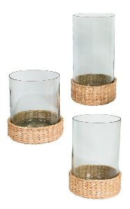 glass round jar set of rope fitting