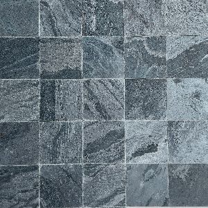 Honed and Brushed Silver Grey Quartzite Slate 100x100 mm Decorative Swimming Pool Floor Tiles
