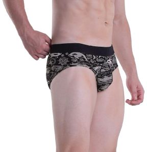 Black Printed Underwear Brief