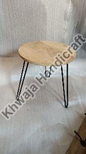 Iron Table with Wooden Top