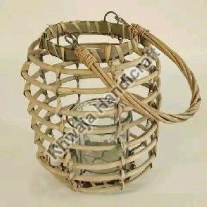 Rattan Lantern with Glass