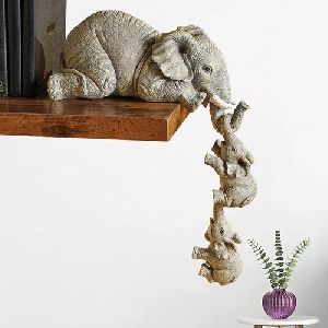 Mother Baby Elephant Statue