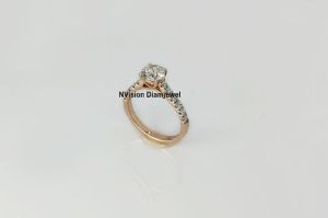 Rose Gold Natural Diamond Solitaire Ring