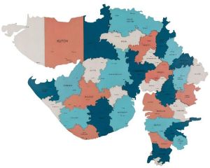 3D Wooden Gujarat Map Arctic Sunrise