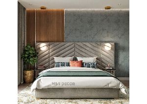 king size upholstered paneling bed