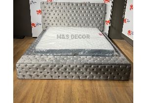 Suede Fabric Quilted Upholstered Designer Bed