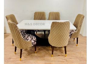 White Onyx Marble Top Modern Design Dining Table Set