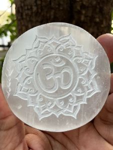 Natural Round Selenite Plate