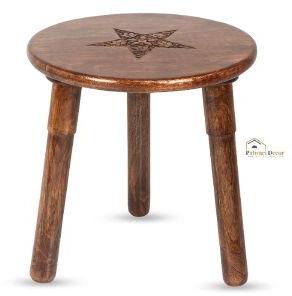 WOODEN HANDCRAFTED FOLDING SIDE STOOL