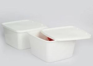 2000ml White Square Plastic Container