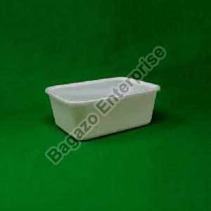 1250ml White Rectangular Plastic Container