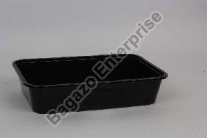 500ml Black Rectangular Plastic Container