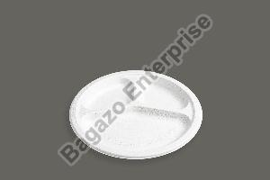 9 Inch 3 CP Round Bagasse Plate