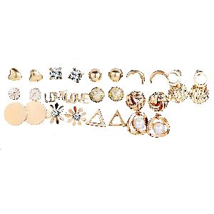 American Diamond Stud Earrings Set