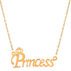 Stainless Steel Princess Pendant Necklace