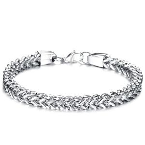 Stainless Steel Silver Chain Charm Bracelet