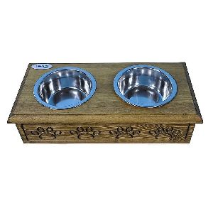 Wooden Dog Feeder